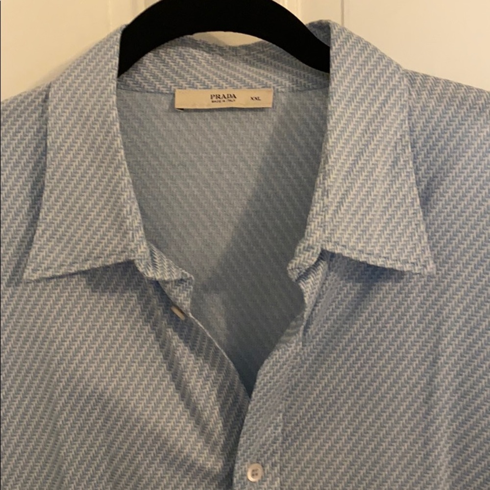 Prada Blue/White Button Down - image 6